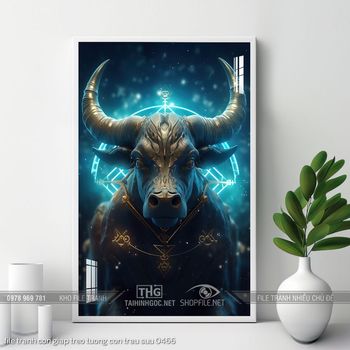 file tranh con giap treo tuong con trau suu 0466