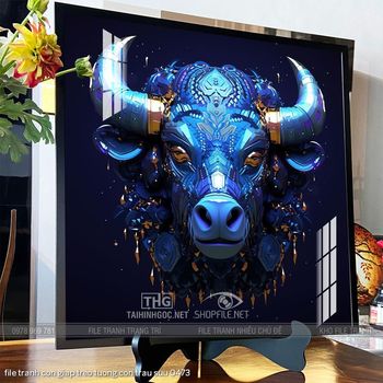 file tranh con giap treo tuong con trau suu 0473