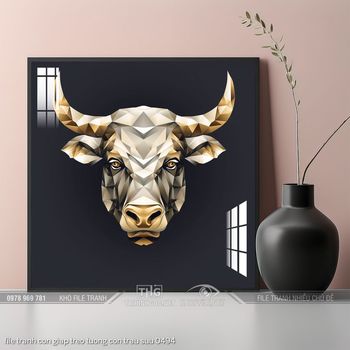 file tranh con giap treo tuong con trau suu 0494