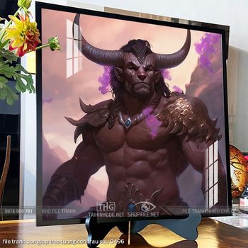 file tranh con giap treo tuong con trau suu 0496