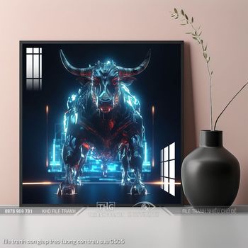 file tranh con giap treo tuong con trau suu 0505