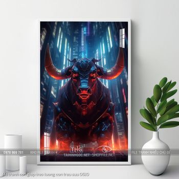 file tranh con giap treo tuong con trau suu 0510