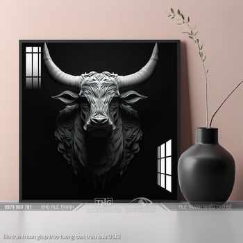 file tranh con giap treo tuong con trau suu 0513