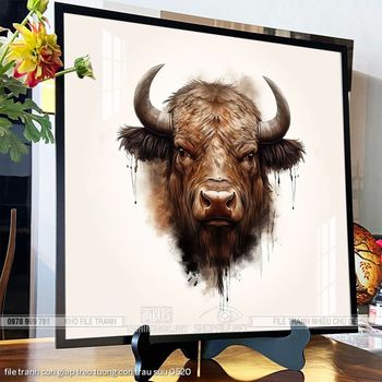 file tranh con giap treo tuong con trau suu 0520