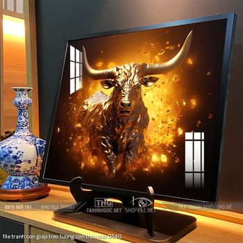 file tranh con giap treo tuong con trau suu 0540