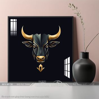 file tranh con giap treo tuong con trau suu 0551