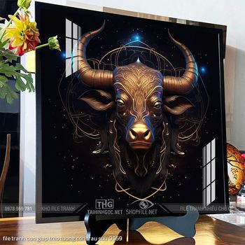 file tranh con giap treo tuong con trau suu 0559