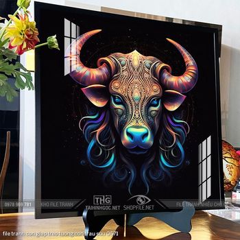 file tranh con giap treo tuong con trau suu 0571