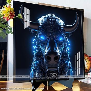 file tranh con giap treo tuong con trau suu 0587