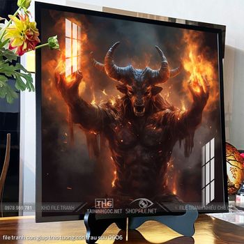 file tranh con giap treo tuong con trau suu 0606