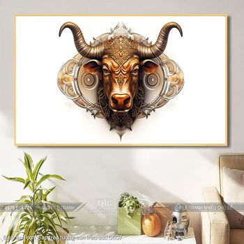 file tranh con giap treo tuong con trau suu 0607