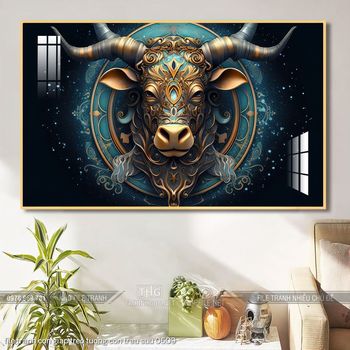 file tranh con giap treo tuong con trau suu 0609