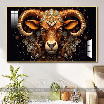 file tranh con giap treo tuong con trau suu 0610