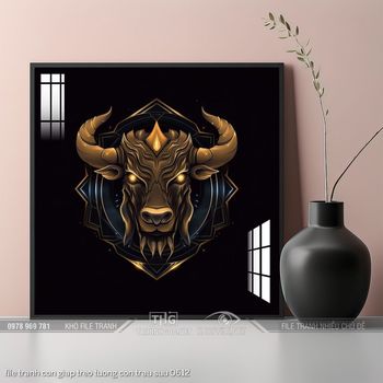 file tranh con giap treo tuong con trau suu 0612