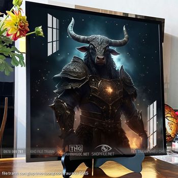 file tranh con giap treo tuong con trau suu 0615