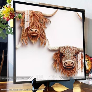 file tranh con giap treo tuong con trau suu 0620