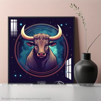 file tranh con giap treo tuong con trau suu 0626