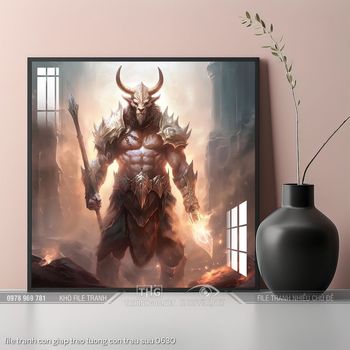 file tranh con giap treo tuong con trau suu 0630