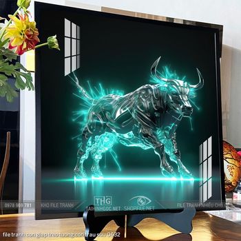 file tranh con giap treo tuong con trau suu 0632