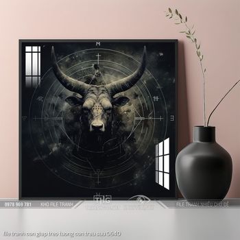 file tranh con giap treo tuong con trau suu 0640