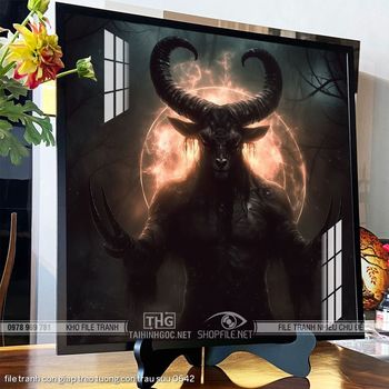 file tranh con giap treo tuong con trau suu 0642