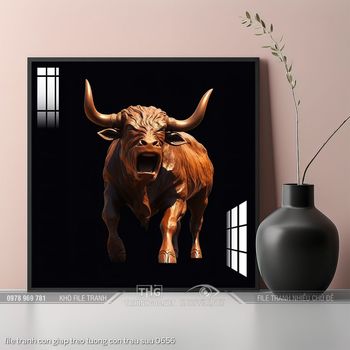 file tranh con giap treo tuong con trau suu 0656