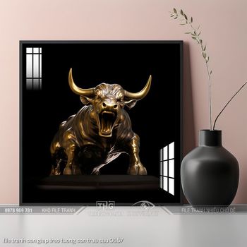 file tranh con giap treo tuong con trau suu 0657