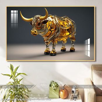 file tranh con giap treo tuong con trau suu 0662