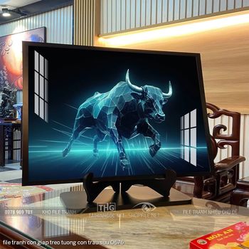 file tranh con giap treo tuong con trau suu 0676