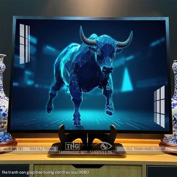 file tranh con giap treo tuong con trau suu 0680