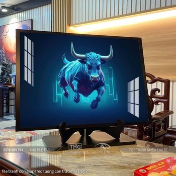 file tranh con giap treo tuong con trau suu 0682