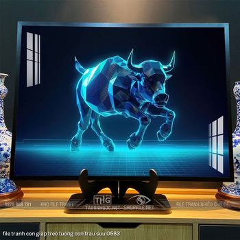 file tranh con giap treo tuong con trau suu 0683