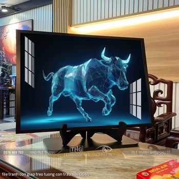 file tranh con giap treo tuong con trau suu 0685