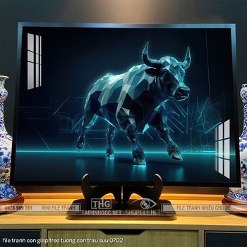 file tranh con giap treo tuong con trau suu 0702