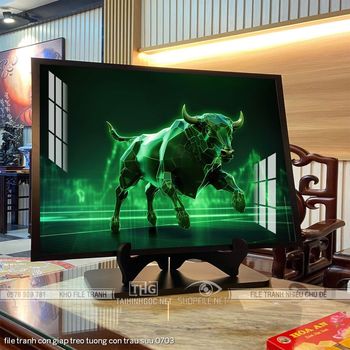 file tranh con giap treo tuong con trau suu 0703