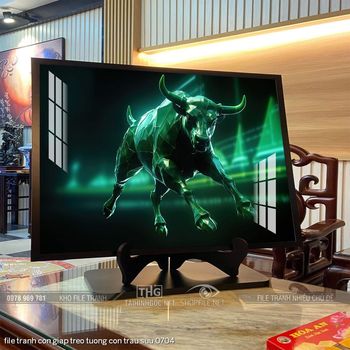 file tranh con giap treo tuong con trau suu 0704