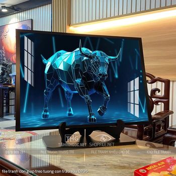 file tranh con giap treo tuong con trau suu 0705