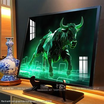 file tranh con giap treo tuong con trau suu 0706