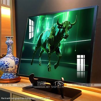 file tranh con giap treo tuong con trau suu 0707