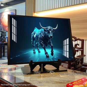 file tranh con giap treo tuong con trau suu 0709