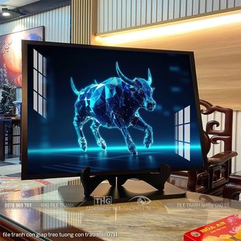 file tranh con giap treo tuong con trau suu 0711