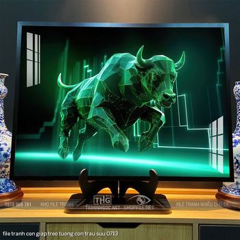 file tranh con giap treo tuong con trau suu 0713