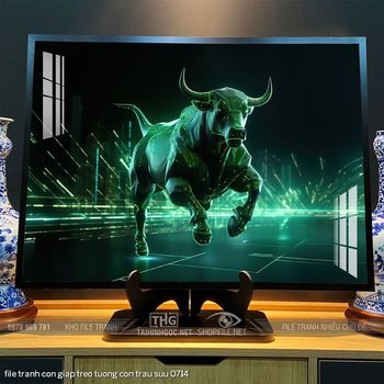 file tranh con giap treo tuong con trau suu 0714