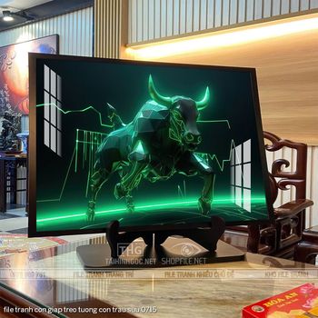 file tranh con giap treo tuong con trau suu 0715