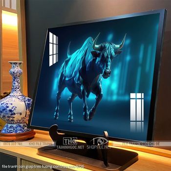 file tranh con giap treo tuong con trau suu 0716