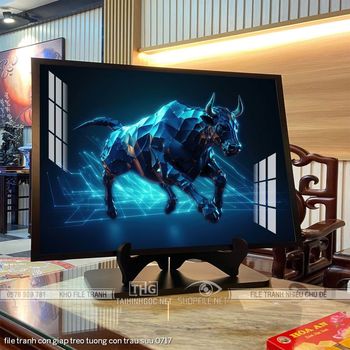 file tranh con giap treo tuong con trau suu 0717