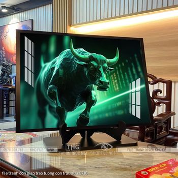 file tranh con giap treo tuong con trau suu 0718