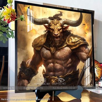 file tranh con giap treo tuong con trau suu 0721