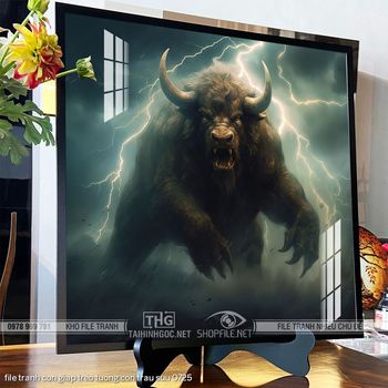 file tranh con giap treo tuong con trau suu 0725