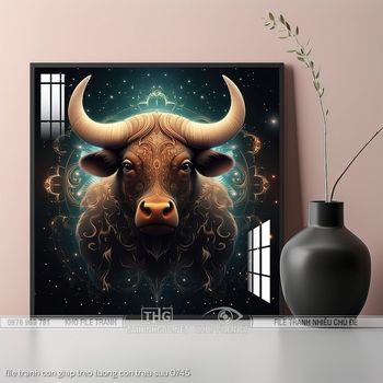 file tranh con giap treo tuong con trau suu 0745